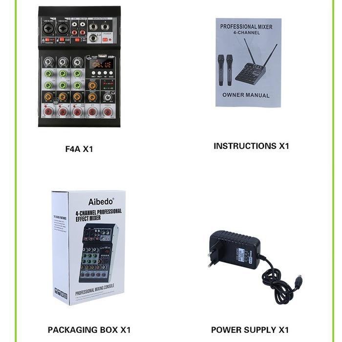 Mixer Audio Digital Mini Murah Mixer 4 Channel Pc Soundcard Bluetooth Karaoke Player Profesional