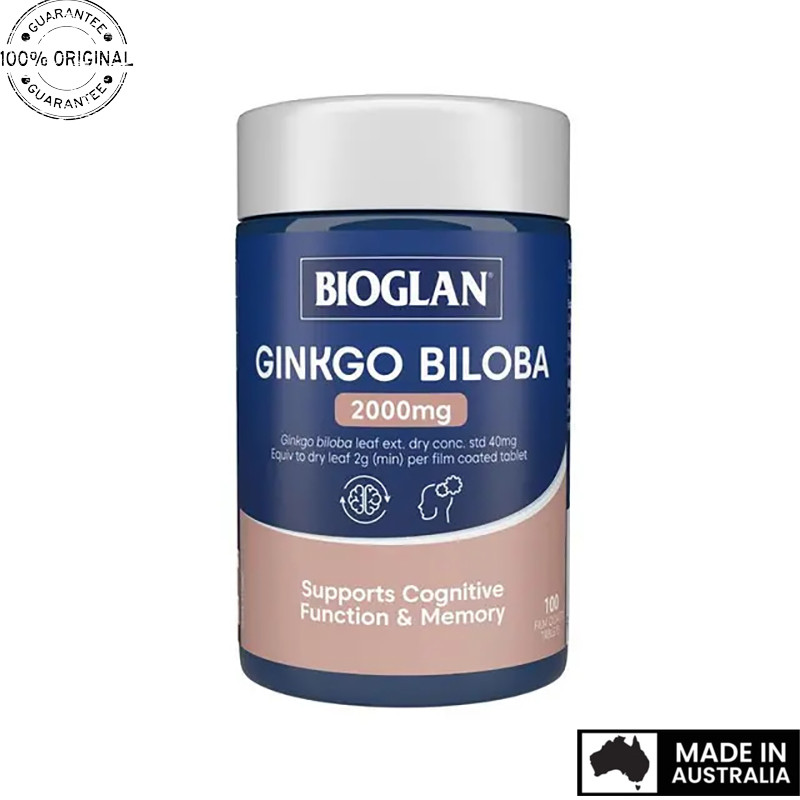 Aussie Original Bioglan Ginkgo Biloba 2000mg 100 Tablets