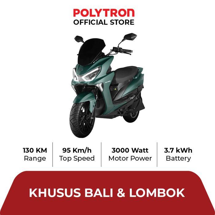 SUBSIDI POLYTRON Fox R Electric Sepeda Motor Listrik - OTR Bali & Lombok - Hunter Green (matte), Lom