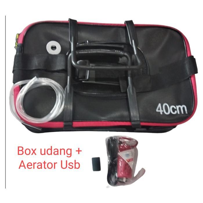 BOX UDANG TAFFSPORT + AERATOR USB TAS KOTAK PANCING UMPAN HIDUP TEMPAT ANTI BOCOR