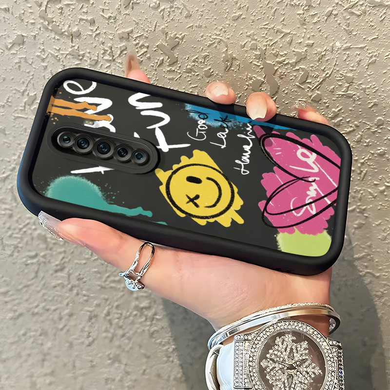 Casing Hp Untuk OPPO Reno 2F Reno 2Z Reno2 F Reno2 Z Case Casing Graffiti Matahari pola Kasus HP Tan