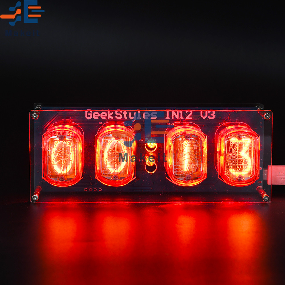 STOK TERBATAS IN12 Nixie Clock Led Lamp Tube Clock Diy Electronic Kit In12 Glow Tube Clock Circuit B