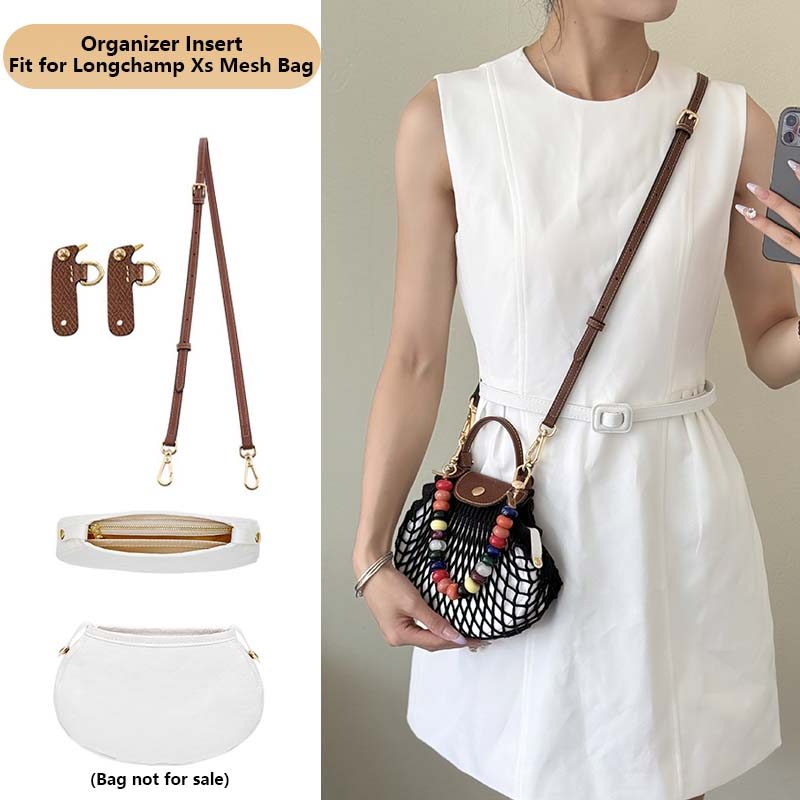 Net bag Organizer Insert For Longchamp Mini Liner Ultra-light Storage Bag Crossbody Bag Strap