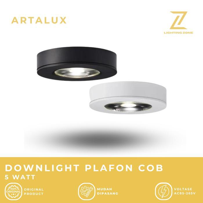 LAMPU DOWNLIGHT PLAFON COB OUTBOW HITAM PUTIH 5W WATT