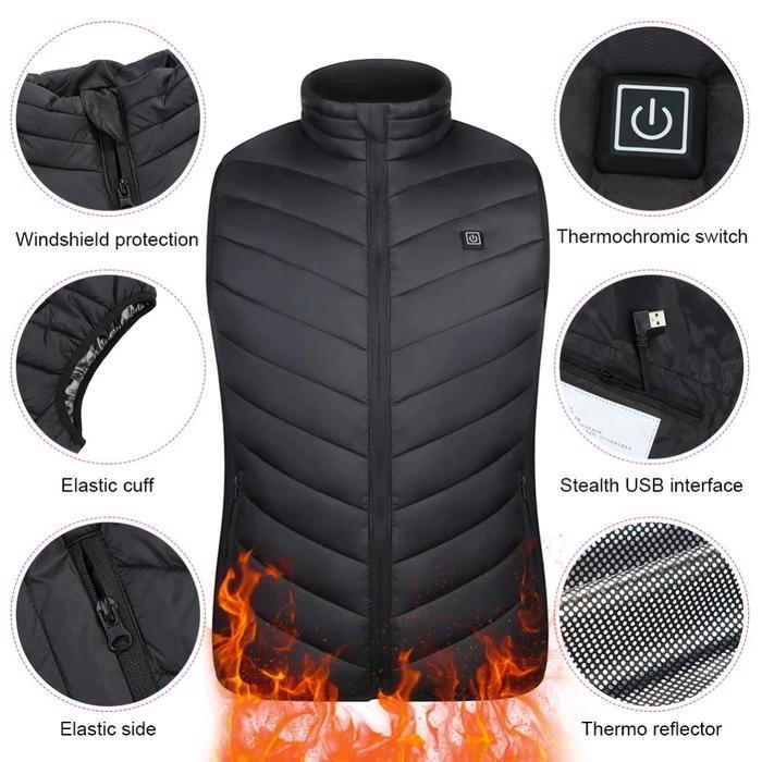 11 Areas Heated Vest Heated Jacket Mens Women Electric Heating Vest