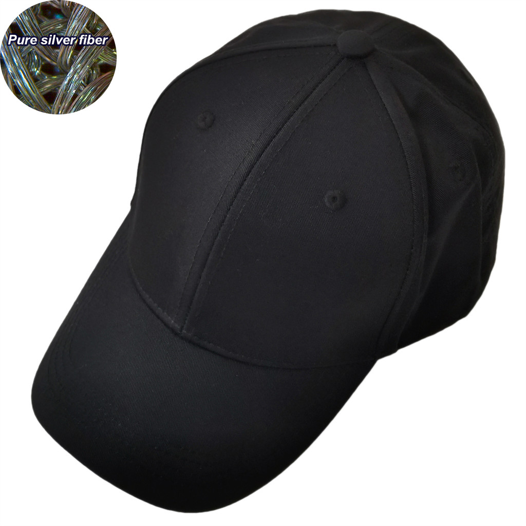 Faraday Radiation Protection Baseball Cap Blocking RF EMF Silver Fiber Fabric Iining Shield