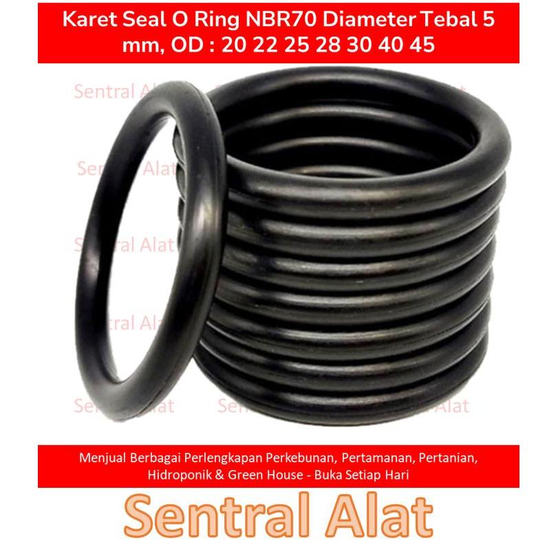 "New" Karet Seal O Ring NBR70 Diameter Tebal 5 mm, OD : 20 22 25 28 30 40 45 50 55 60 70 75 80 85 90
