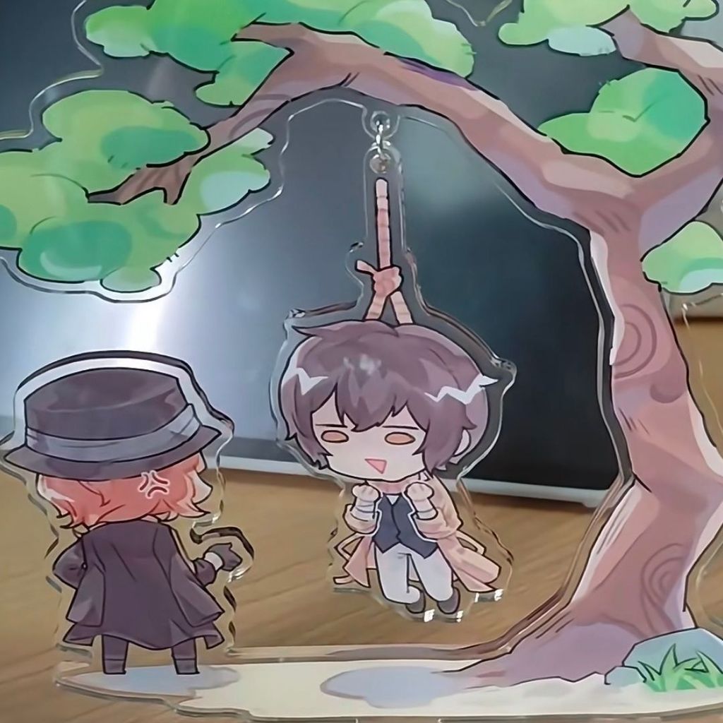Bungo Sd Acrylic Stand Nakahara Chuuya Hanging Figure Dazai Osamu Display Anime Goods Collection