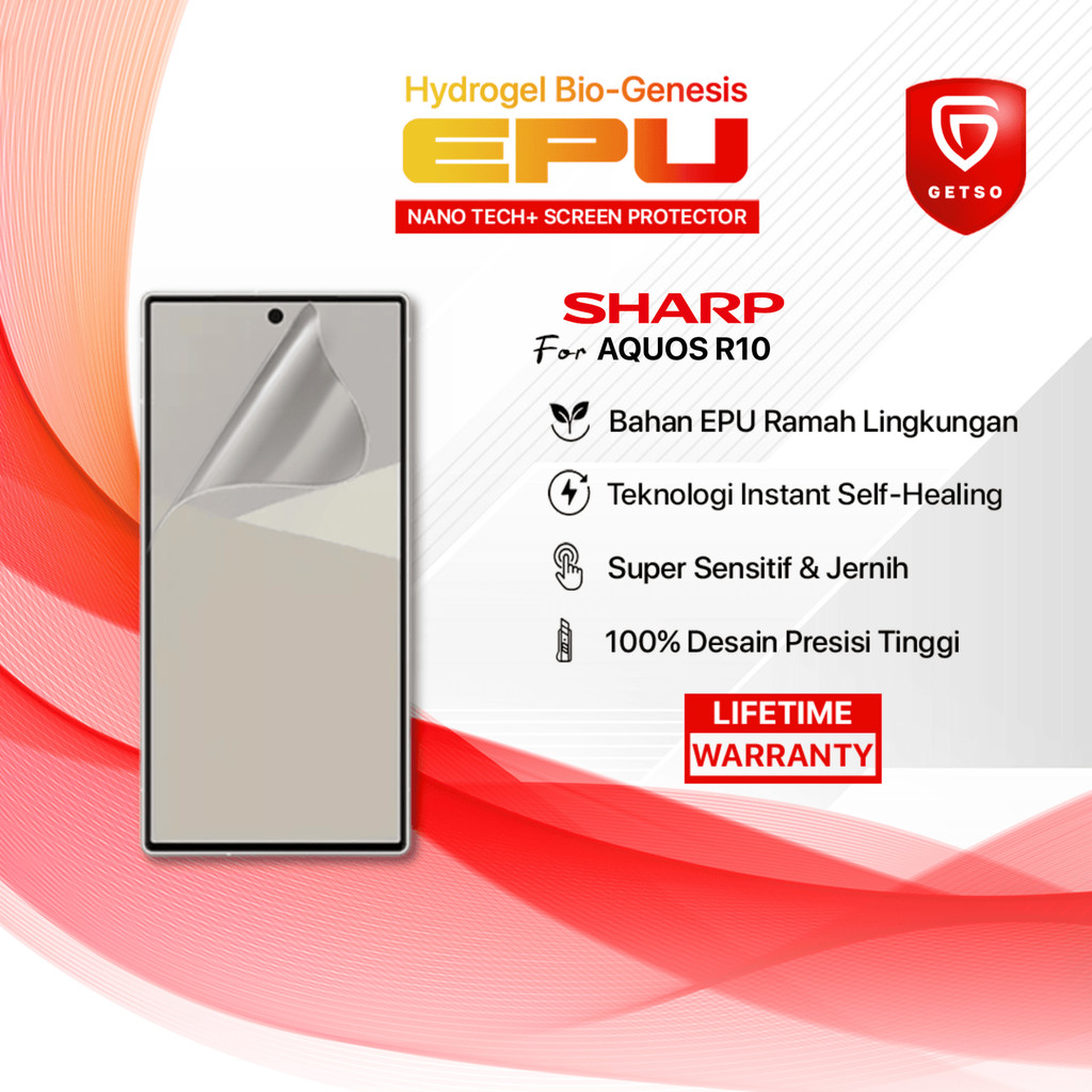 GETSO EPU BIO GENESIS Hydrogel for Sharp Aquos R10 Screen Guard Protector (Nanotech 100 Recycle) Pre