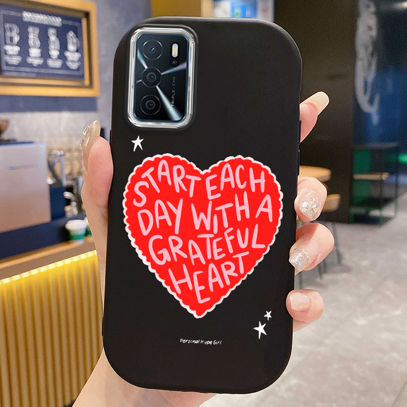 Casing Hp Untuk OPPO A16 A16s A54s Case Casing Kalung Cinta pola Kesing HP Cesing bulat gemuk Kasing
