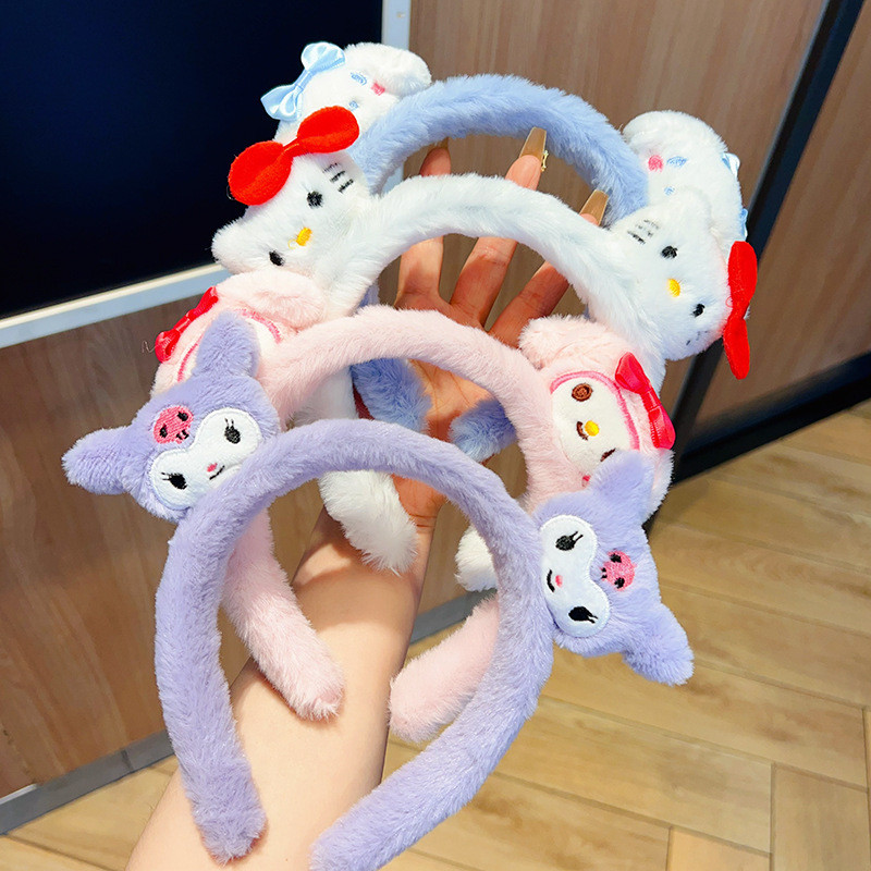 Anime Sanrio Headband My Melody Kuromi Cartoon Cinnamoroll Hairband Headdress Girl Heart Hairpin