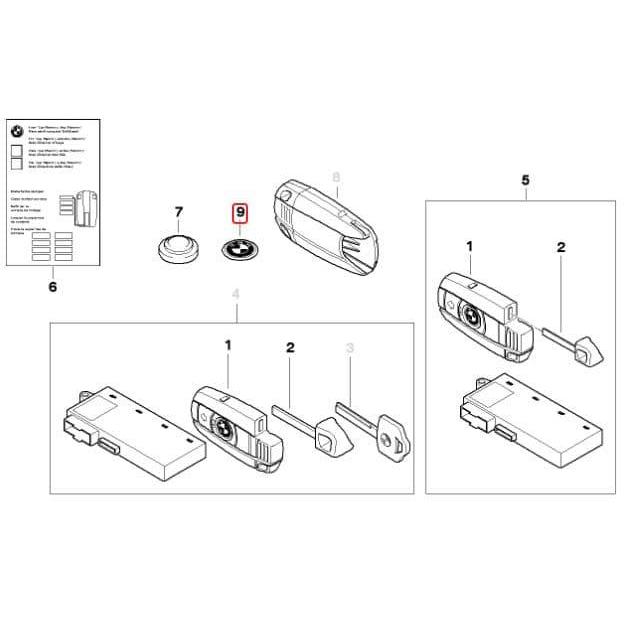 Original Sticker Logo BMW E81 E90 E60 E61 untuk Kunci model Keyless - EPS