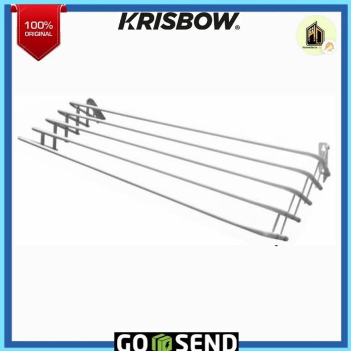 Krisbow Gantungan Handuk Dinding Tempel 60 Cm - Putih / jemuran baju