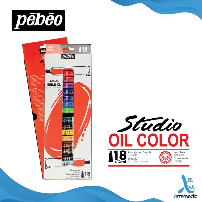 Pebeo Studio Oil Paint 18x12ml Tube Set Cat Minyak Pebeo Set 18 pcs