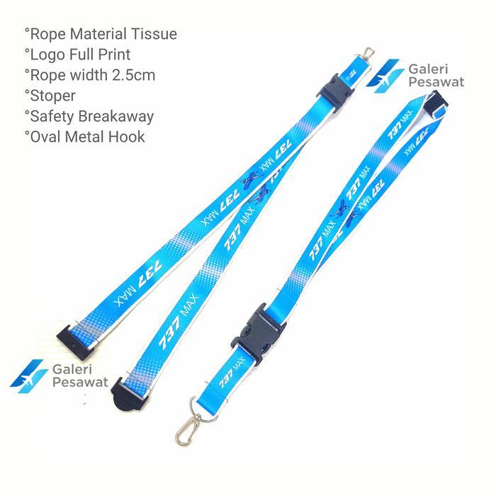Lanyard / Gantungan Tali Id Card Boeing 737 Max Premium