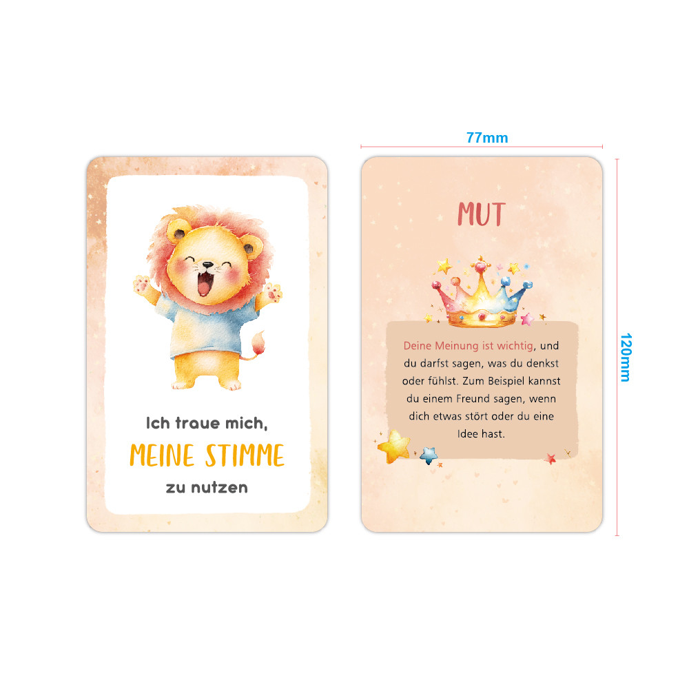 New Mindfulness Cards 32PCS Animal English Emotion Courage Cards German Affirmation Cards Early