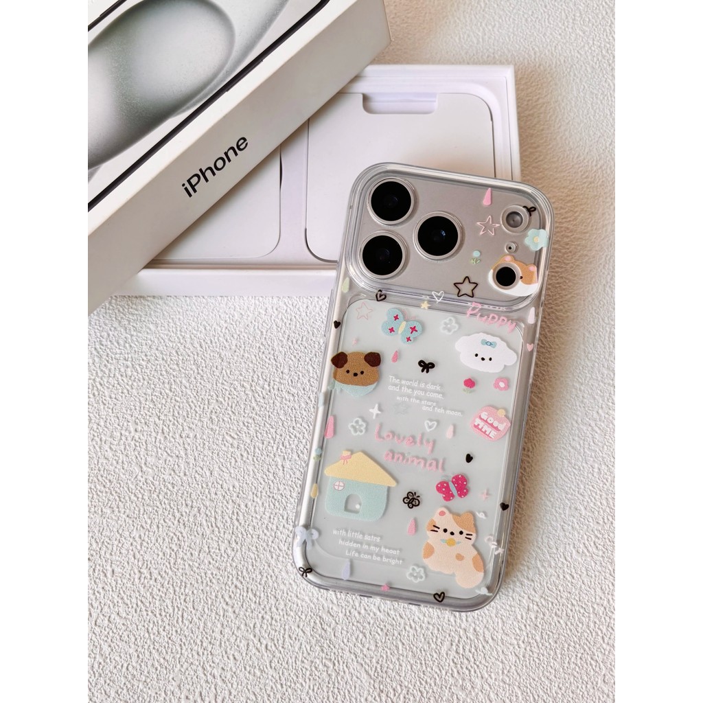 Kartun Hewan Lucu Case Untuk Iphone 16 Pro Max 17 Air 17 Pro Max Xr X Xs 14 13 15 Plus 11 7 8 12 Min