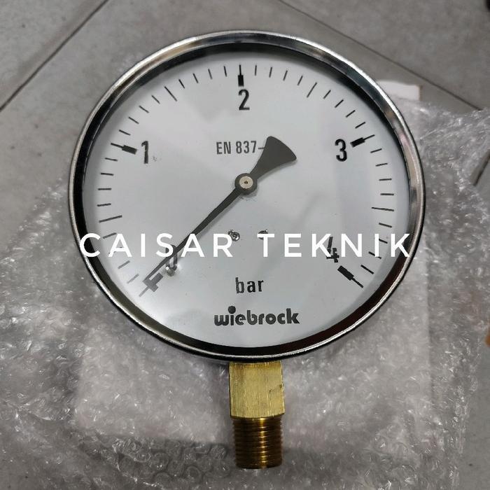 Pressure Gauge 6" Inch 4 Bar Wiebrock Black Steel