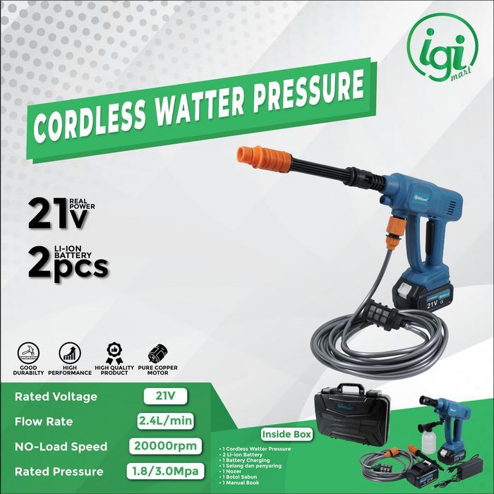 INScom MESIN ALAT CUCI MOTOR MOBIL SET BATERAI JET STEAM AIR WATER CLEANER Car