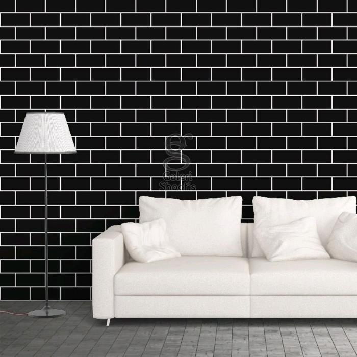 WALLPAPER BATA HITAM wallstiker dinding bata Hitam stiker bata.