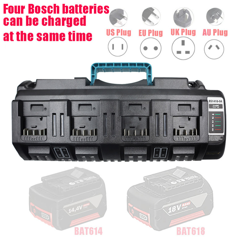 BARU For BOSCH 14.4V 18V Li-ion Charger Rapid Optimum 4-Port 3A Charging Current Replacement Battery