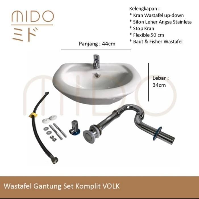 Wastafel Cuci Tangan Komplit Set Sifon Botol Stainless Steell Volk