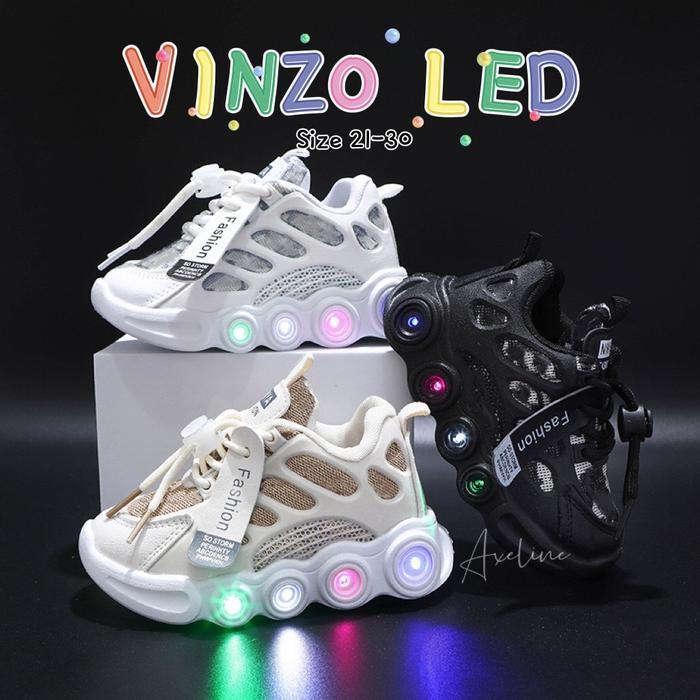 Homyped - Sepatu Sneakers Anak VINZO LED 21-30 Sepatu Anak Laki Laki Sepatu Anak Perempuan Sepatu