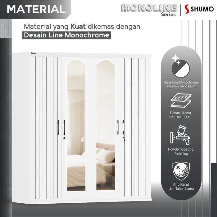 Lemari Pakaian Besi 4 Pintu Ayun Minimalis Lemari Baju Swing