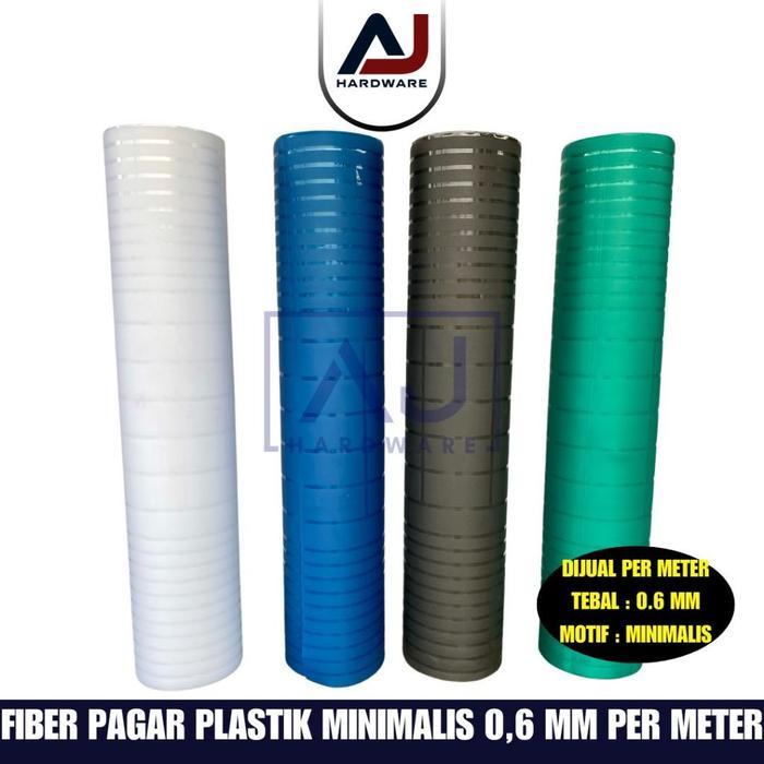 Penutup Pagar Rumah Fiber Motif Minimalis Plastik Penutup Serbaguna Tebal 0.6 Mm Per Meter