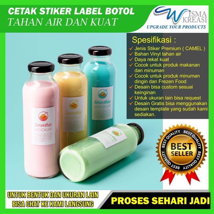"New" Cetak Stiker Label Botol Minuman 250ml 300ml