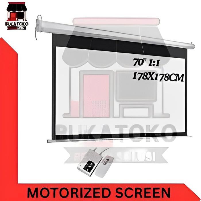 SCREEN PROYEKTOR MOTORIZED 70"/ LAYAR PROYEKTOR OTOMATIS 70" (1,8 MTR)