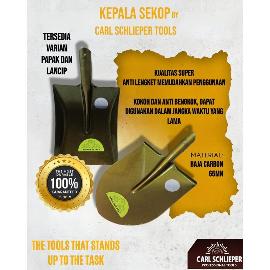 KEPALA SEKOP/SKROP LANCIP PAPAK SPADAN SEPADAN SPARDAN MATA CARL SCHLIEPER