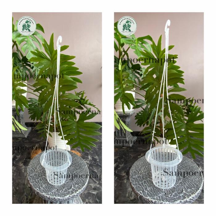 pot bunga tanaman gantung nkt netpot 14cm BENING - nkt netpot anggrek