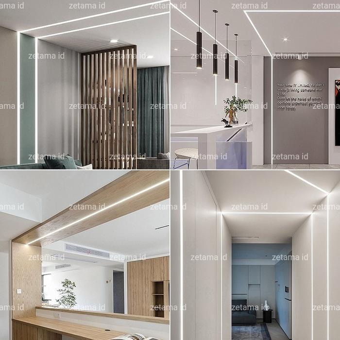 Cover LED Aluminium Holder Led Profile LED Strip Panjang 2 Meter