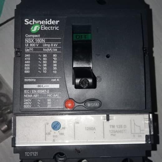 Nsx Mccb Breaker Schneider 100F 100A 125A 160A