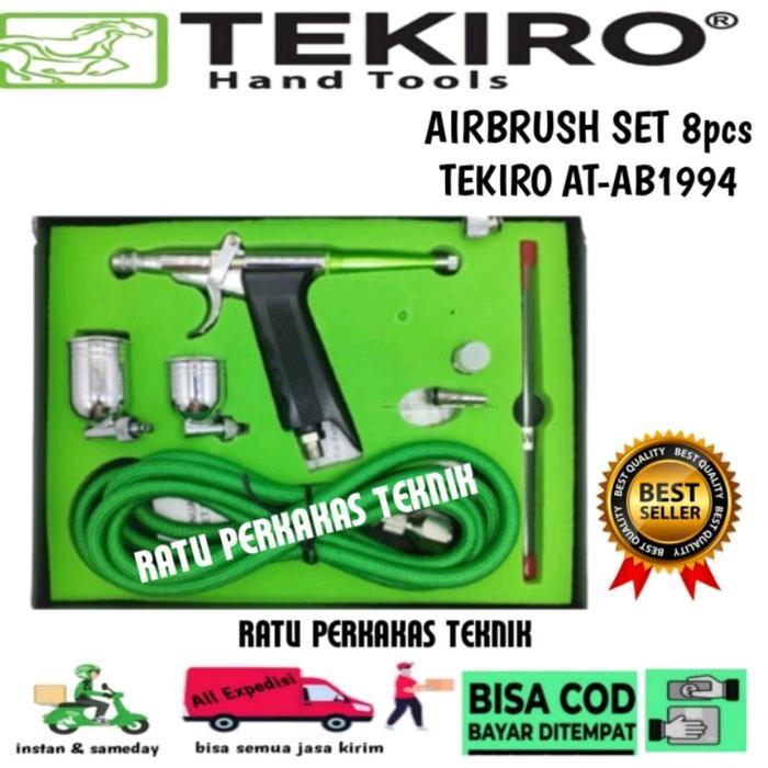 TEKIRO AIR BRUSH SET 8 PCS 0.3 MM / AIRBRUSH KIT PAINT SPRAY GUN SPET PEN LUKIS MURAL GRAFITI