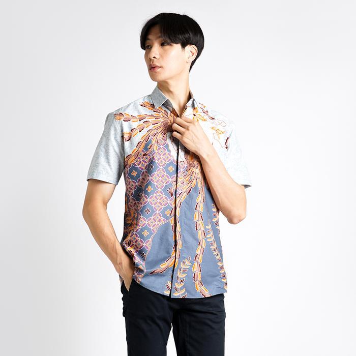 PROMO My Aksa Batik Pria Kemeja Pendek Henry Honey G00D QU4LITY