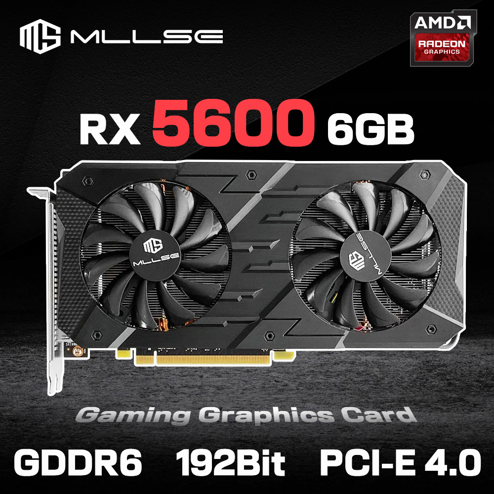 MLLSE New Radeon RX5600 Graphic Card GDDR6 6GB Gaming Computer GPU AMD RX5600 6GB Game Desktop Compu