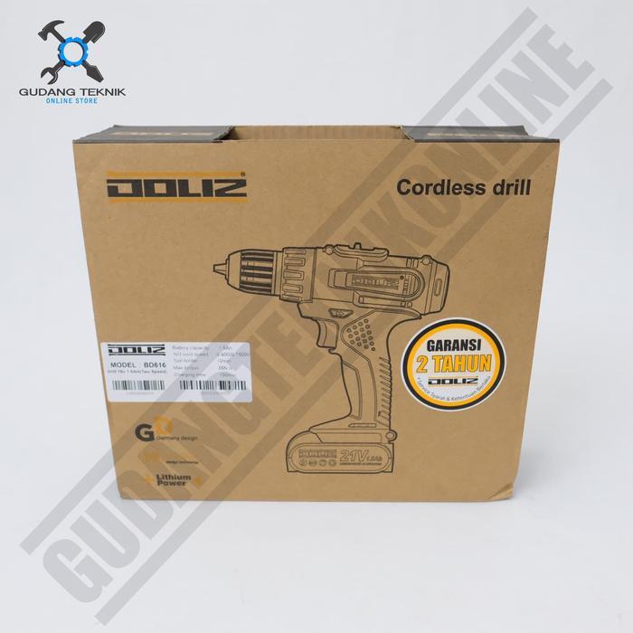 Bor Cordless Doliz BD616 16V - Mesin Bor Baterai 16 volt Doliz BD 616