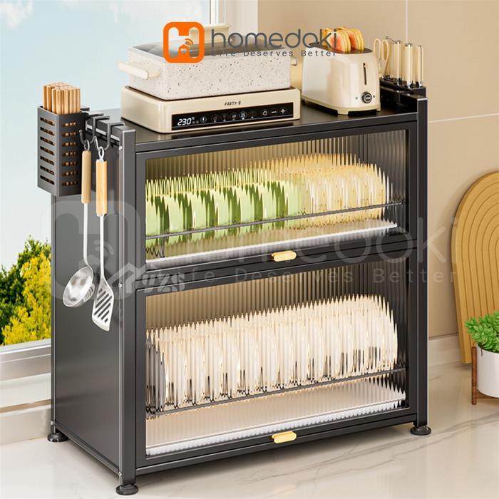 Homedoki Rak Piring Minimalis/Lemari Dapur Minimalis/Lemari Piring/Lemari PiringTertutup/Lemari