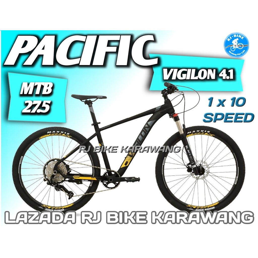 Sepeda Gunung Dewasa Ukuran 27 Pacific Vigilon 4.1 & United Detroit Alloy 9 / 10 Speed Hidrolik