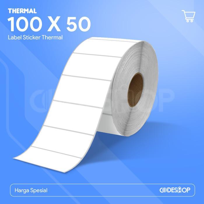 Kertas Label Thermal 100 X 50 / 100X50 Mm / 100X50Mm 1000Pcs Stiker