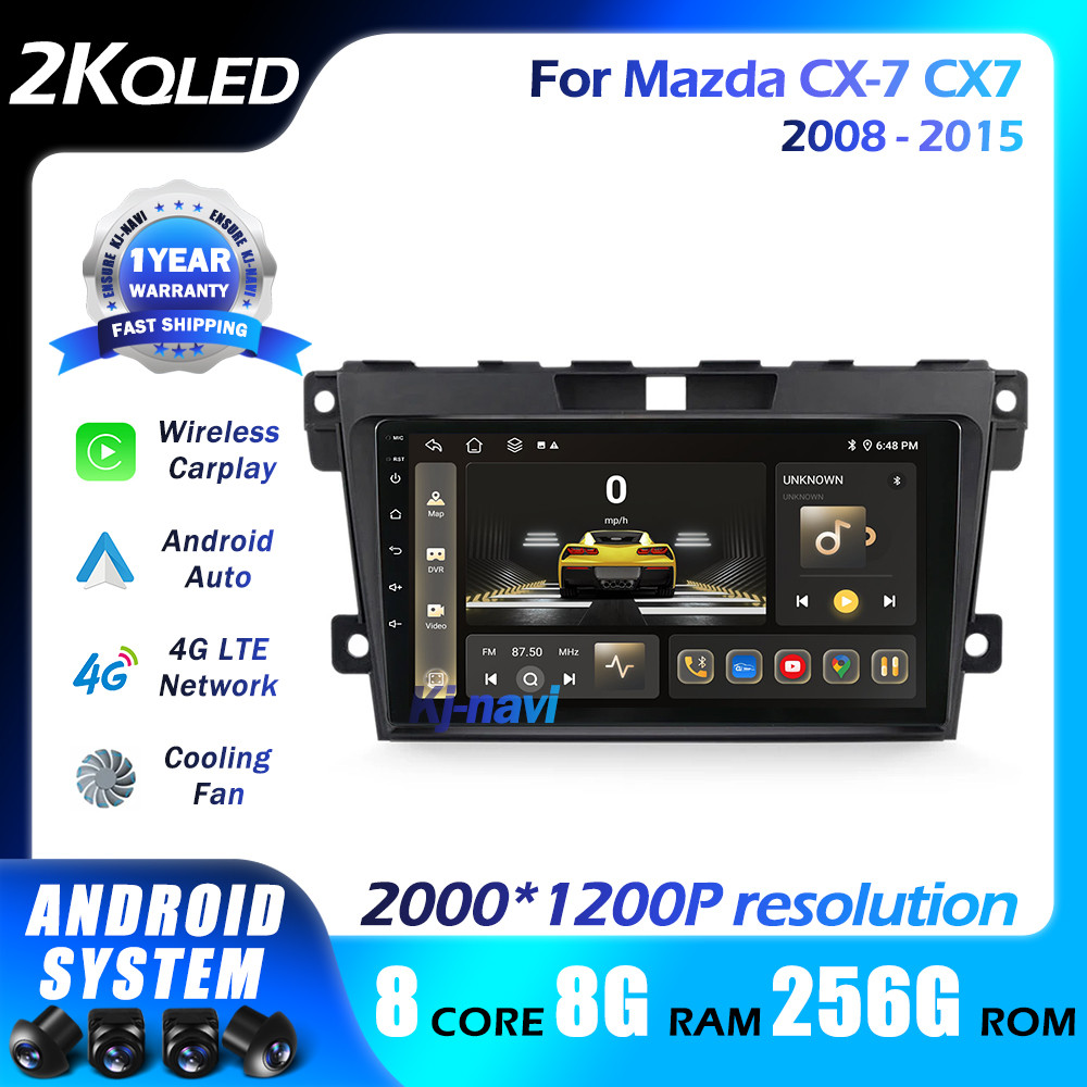 Android 14 Auto Radio For Mazda CX-7 CX7 2008 - 2015 Carplay Car Multimedia GPS 2din autoradio Video