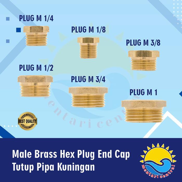 Tutup drat LUAR kuningan MALE - Dop pipa kran air end plug stop