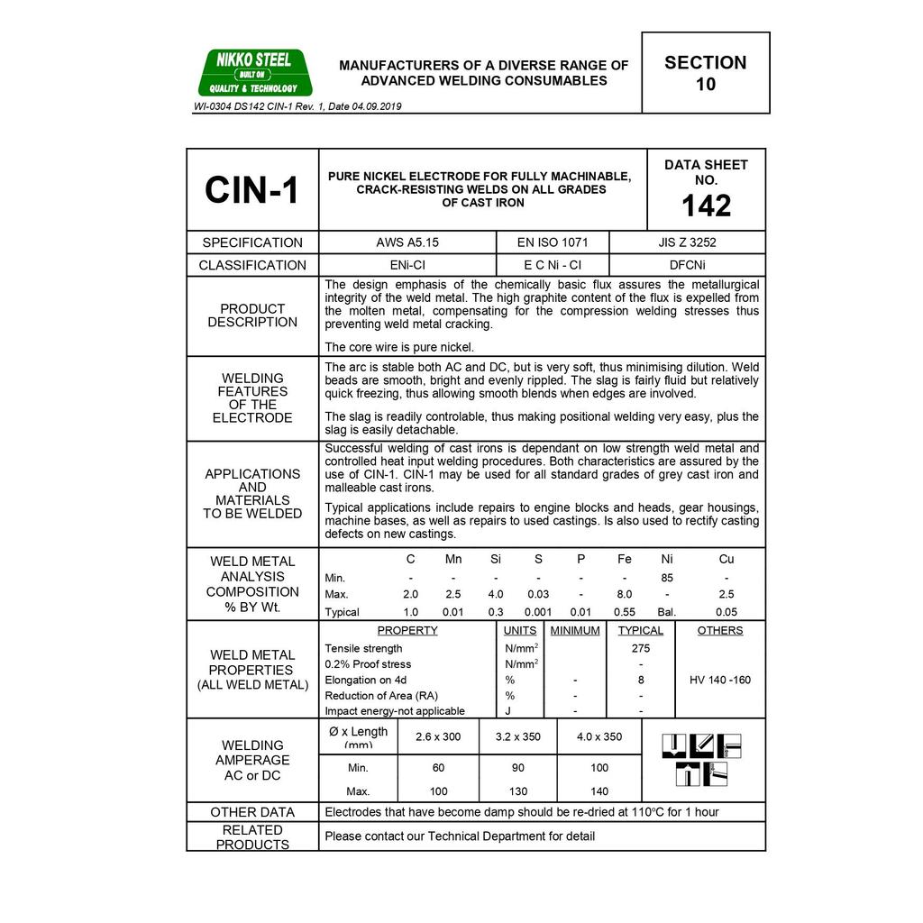 Kawat Las Cor Ancuran Nikko CIN-1 3,2mm Nikko Steel CIN 1 3.2mm (1 KG)
