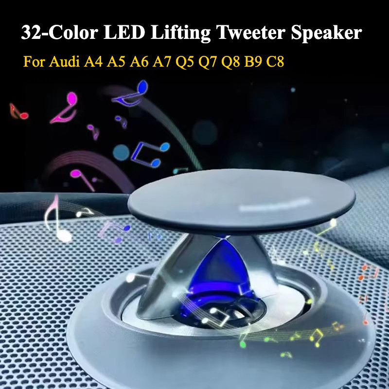 For Audi A4 A5 A6 A7 Q5 Q7 Q8 B9 C8 Lifting Tweeter Speaker 32-Color LED Electric Treble Horn
