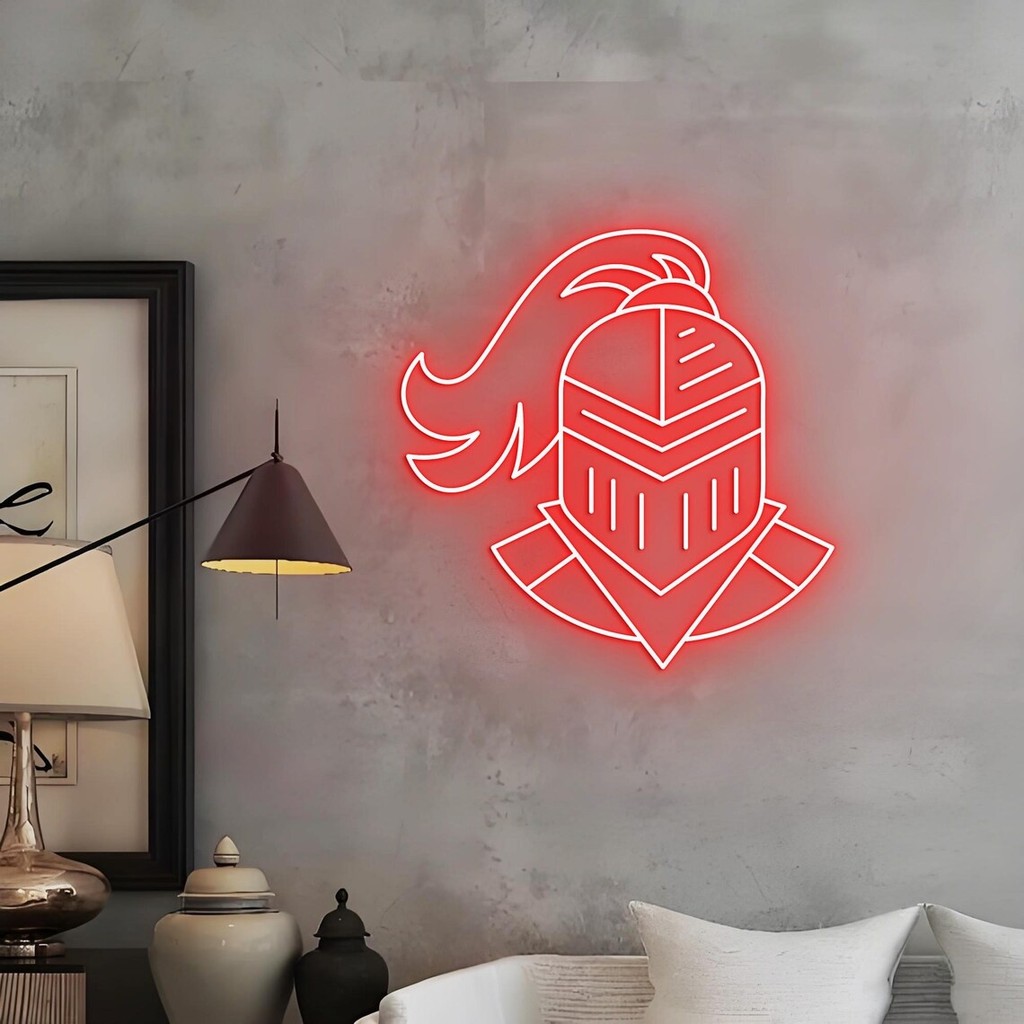Knight Neon Light Medieval Neon Sign Decor Warrior Art Neon Sign Bedroom Neon Light Castle Decor