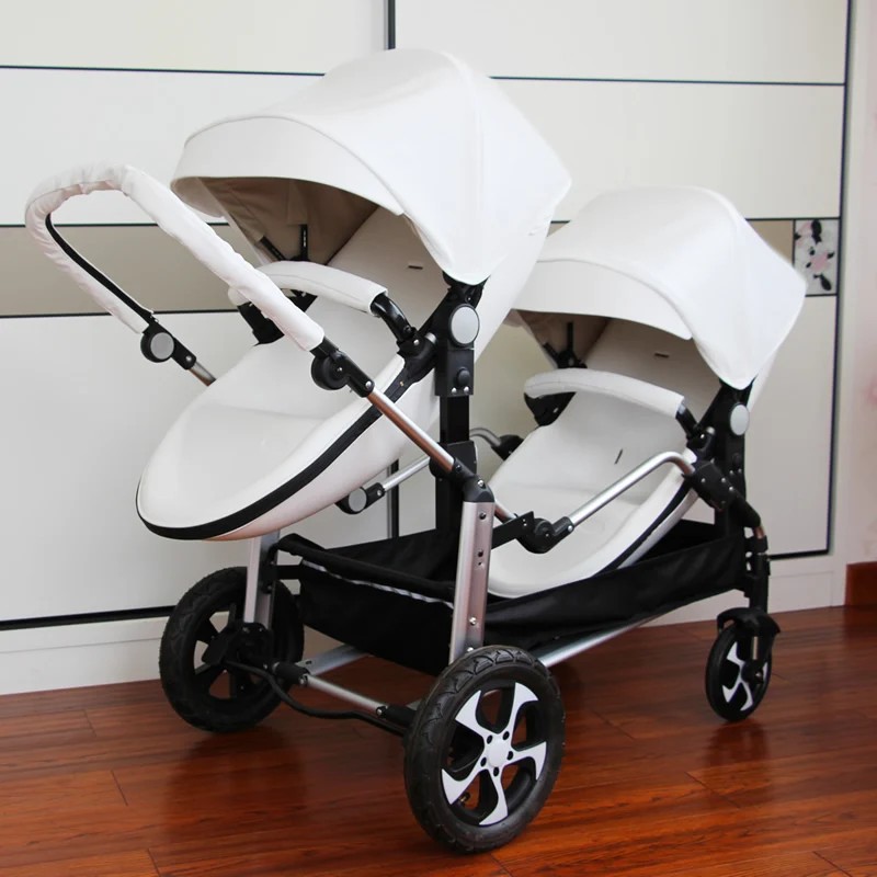 New Eggshell Twin Stroller Two-way Twin Stroller 2-in-1 Twin Children's Stroller Double Sleeping