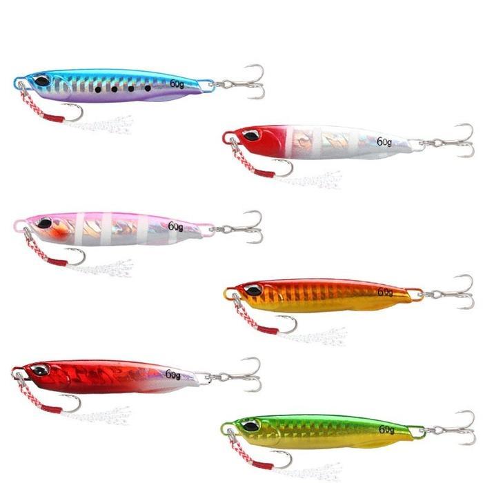 Umpan Buatan Payet Logam Lempar Pancing Laut Tenggelam Sendok Jigging 40/60G Umpan Bass Jigging Cor