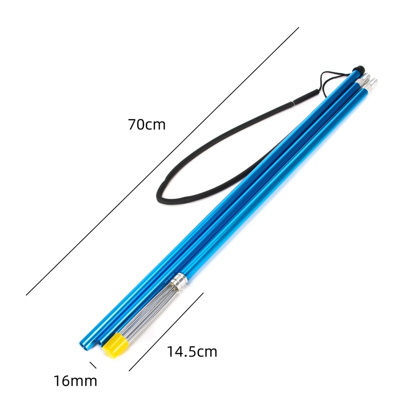Blue Aluminum Alloy Pole Spear Detachable Three-Section Removable Harpoon Stainless Steel Barbed Rod